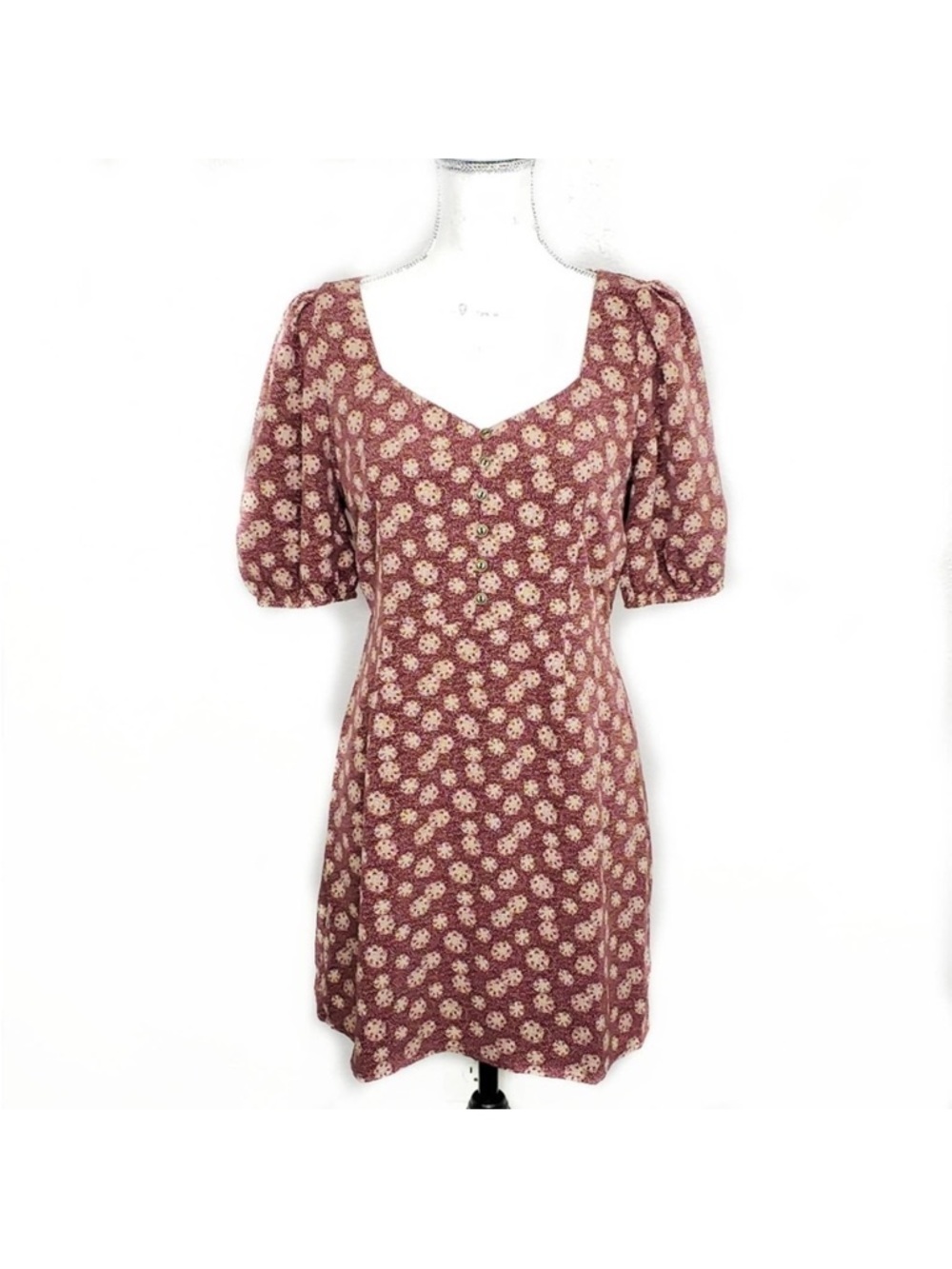 🆕 Sage the Label Maroon Puff Sleeve Sundress